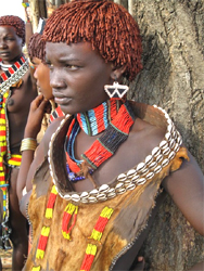 A tribeswoman in a Hammar village on the Omo River in Ethiopia (Photo: David Hochman)