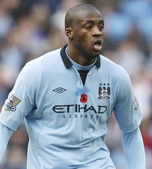 Yaya Toure of Manchester City and the Ivory Coast