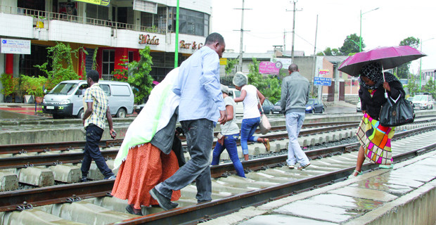 Pedestrians crossing